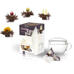 Dárkový set Creano Teelini Black Tea - skleněný šálek a 8 ks čaje