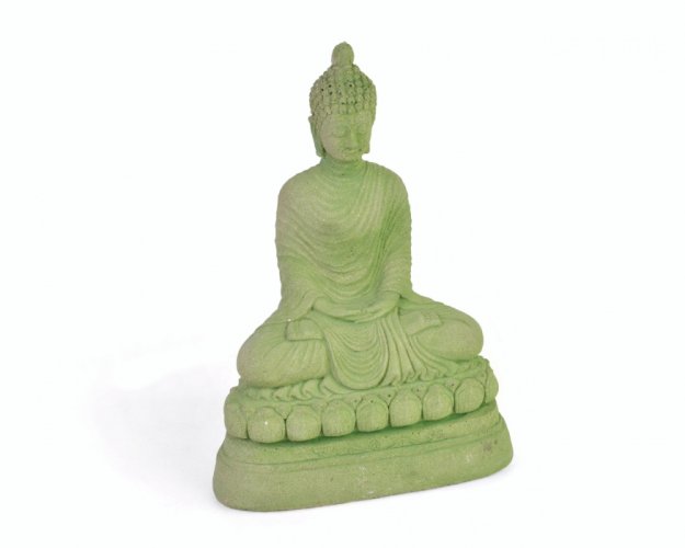 Betonová socha Buddha Dhyana Mudra podstavec malý zelený 38 cm