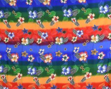 Sarong - Pareo REN, duha s květy, světle modrá, II. jakost