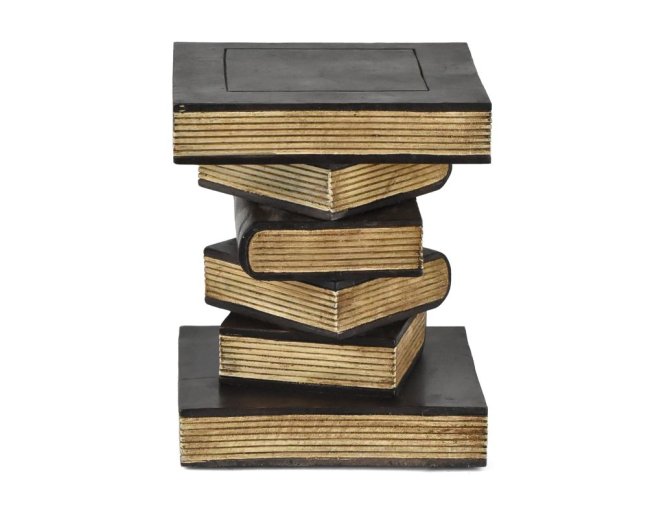 Dřevěný podstavec pod rostliny Black and White Books 31 cm