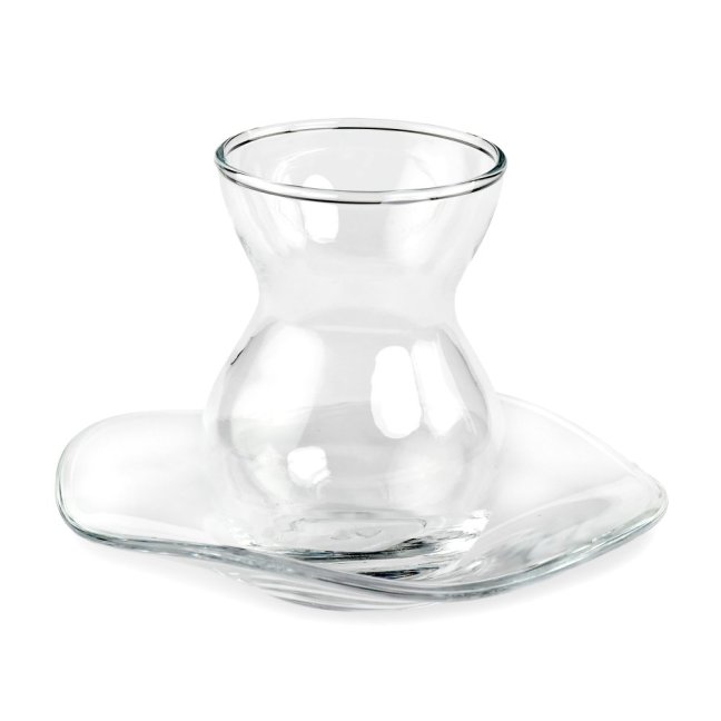 Set tureckých sklenic s podšálky " Dantel " 12 ks