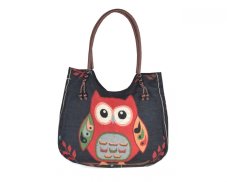 Taška menší Solada, černá, sova