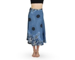 Zavinovací sukně NORIO, světle modrá, květiny