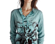 Tričko dlouhý rukáv SURE, chobotnice, světle zelené, vel. S