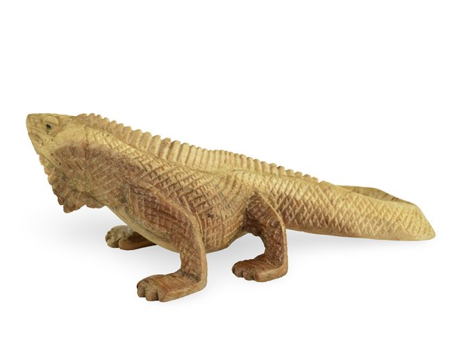 Dřevěná soška Leguán 8 cm - var. C - II. jakost
