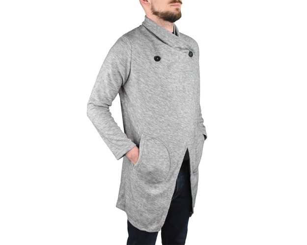 Kardigan ATID, s kapsami, světle šedý