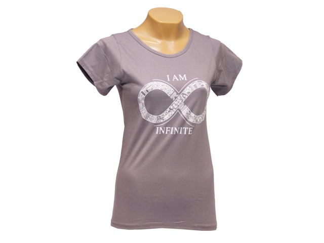 Dámské triko I AM INFINITE, bavlna, šedá - Velikost: M