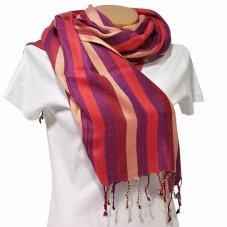 Šátek viskóza 200cm x 70cm pruhy multicolor AK