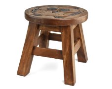 Stolička dřevěná dekor sova - II. jakost