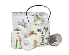 Čajová souprava PŘÍRODA 3 ks s cedítkem, II.jakost