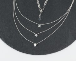 Stříbrný trojitý náhrdelník - Hvězdy