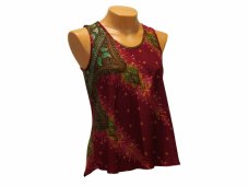 Dámský top DUJANAH krátký, vínová, paví pera