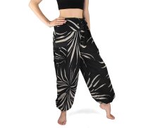 Kalhoty ARAN, černé,potisk "Pruhy", pasovka pravá