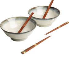 Japonský keramický set na ramen pro dva - Aurora
