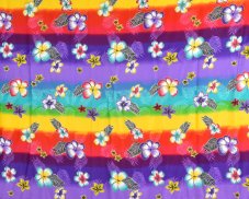 Sarong - Pareo REN, duha s květy, fialová