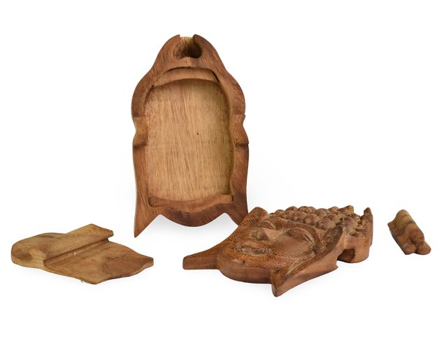 Dřevěná skládací krabička Buddha - jednobarevná