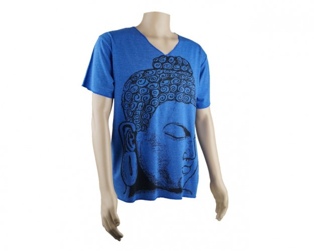 Pánské triko NIDHI s potiskem, Buddha, modré, vel. L
