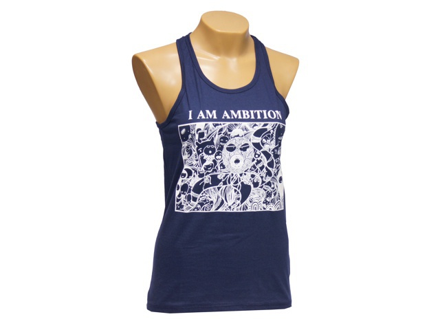 Dámské tílko I AM AMBITION, bavlna, tmavě modré, L