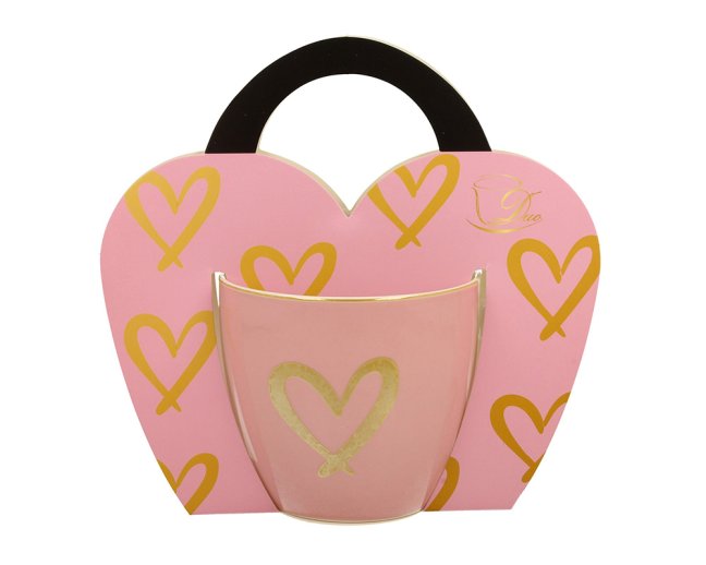 Hrnek Zlaté srdíčko, růžový 400 ml