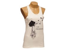 Dámské tílko I AM FREEDOM, bavlna, krémové