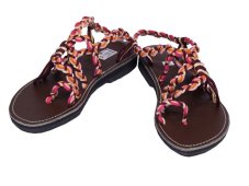 Sandály Sumalee vázané, růžovo-vínové, vel. 38