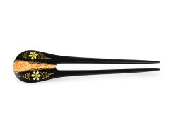 Jehlice do vlasů double gold Květy 02 - žluté
