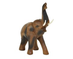 Dřevěná dekorace Slon štěstí 22 cm - II. jakost