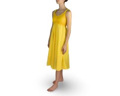 Šaty s háčkovaným živůtkem - Žluté