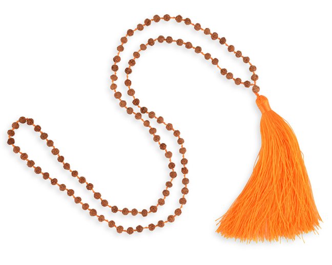 Japa Mala Rudraksha - oranžová