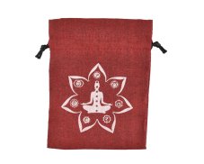 Dárkový stahovací pytlíček Jóga - vínový - 11 x 14 cm