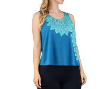 Dámský top DUJANAH krátký, tyrkysová, květinové mandaly