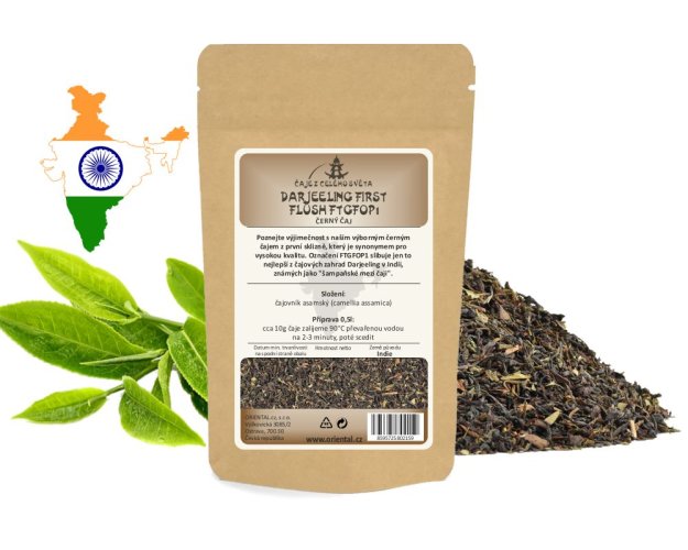Černý čaj India Darjeeling First Flush FTGFOP1 - Gramáž čaje: 200 g