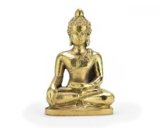 Soška osvícený Buddha, mosaz - sádra, 6 cm