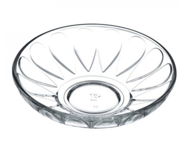 Skleněný podšálek 10 cm zdobený - karton 6 ks