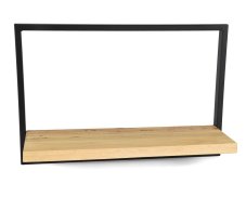 Dřevěná nástěnná police s kovovým rámem Mileson 35 x 53 cm