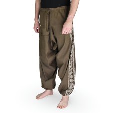 Harémové kalhoty aladin KAVI, hnědá, palmeta