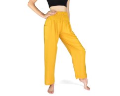 Kalhoty jóga SARUT, žluté, II. jakost