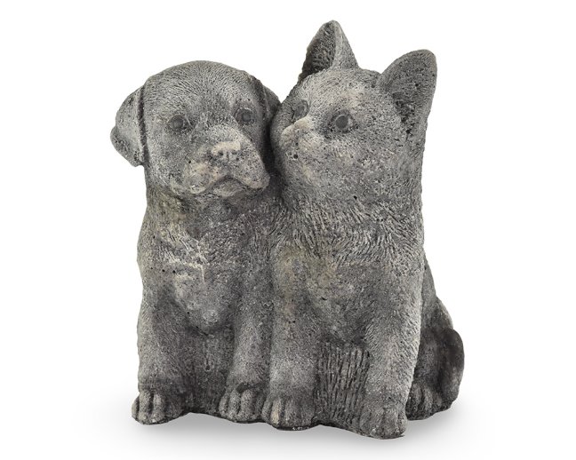 Zahradní betonová dekorace - Pejsek a kočička