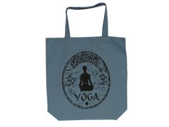 Nákupní taška 40x40 cm, jóga, modrá