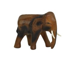 Dřevěná soška Slon dlouhověkosti 12 cm