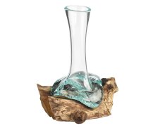 Skleněná váza na dřevě - malá - var. C