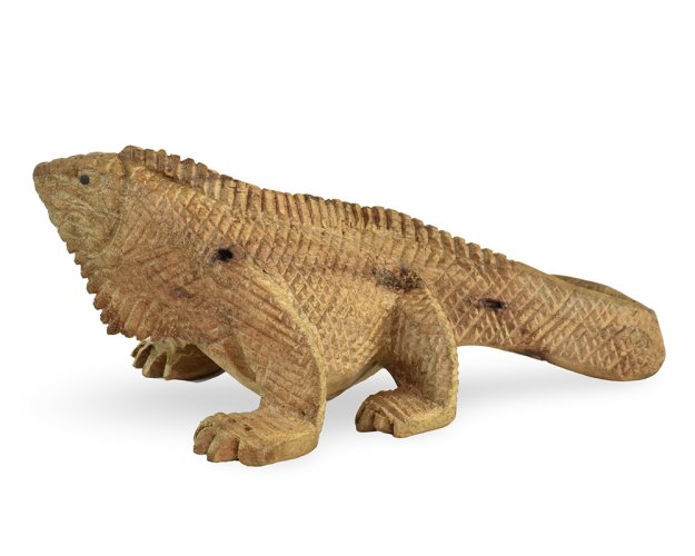 Dřevěná soška Leguán 8 cm - var. B - II. jakost