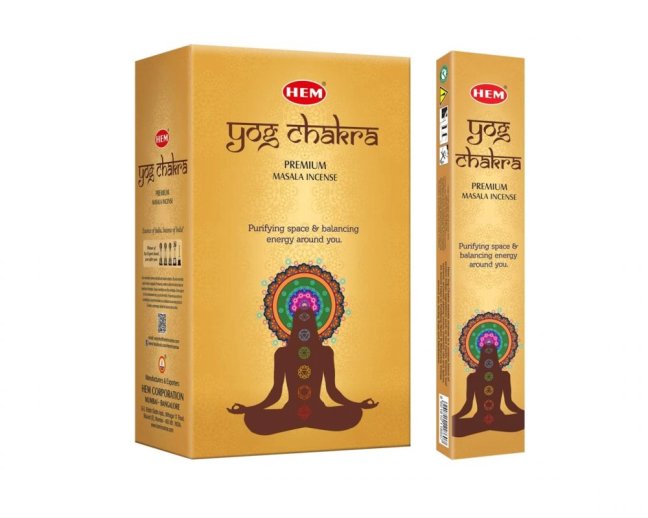 Indické vonné tyčinky HEM Yog Chakra Masala 15 g Indické vonné tyčinky HEM Yog Chakra Masala 15 g