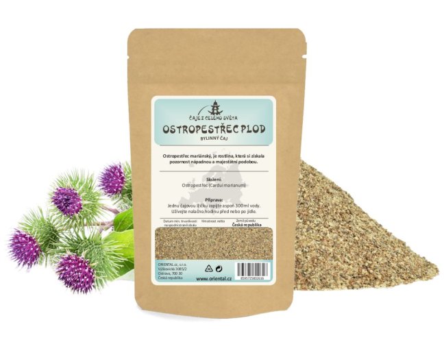 Bylinný čaj Ostropestřec plod - mletý (Cardui marianum) - Gramáž čaje: 50 g