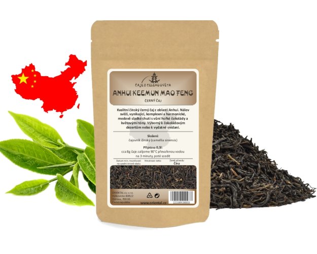 Černý čaj Anhui Keemun Mao Feng - Gramáž čaje: 100 g