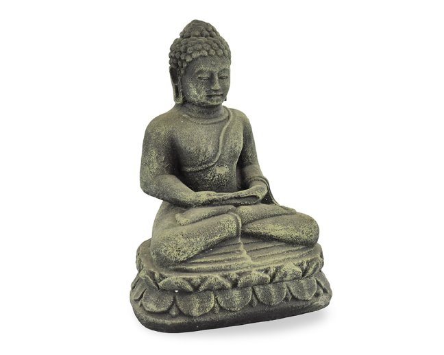Betonová socha Buddha, meditace, zelená 21 cm