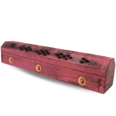 Stojan na vonné tyčinky truhlička růžová - jin-jang