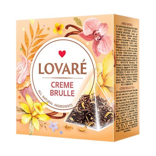 Černý aromatizovaný čaj Lovaré Creme Brulee (15 pyramid) 30 g