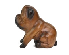 Dřevěná soška Bulldog 17 cm