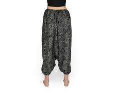 Harémové kalhoty aladin MAERA, černá, kruhy, II. jak